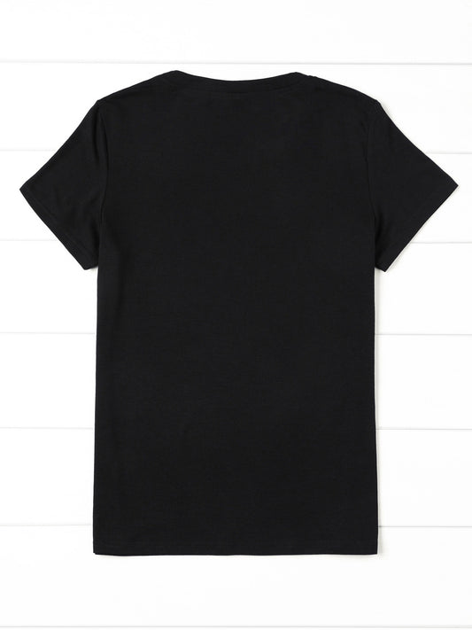 Women's Simple Printing Round Neck Casual Short Sleeve