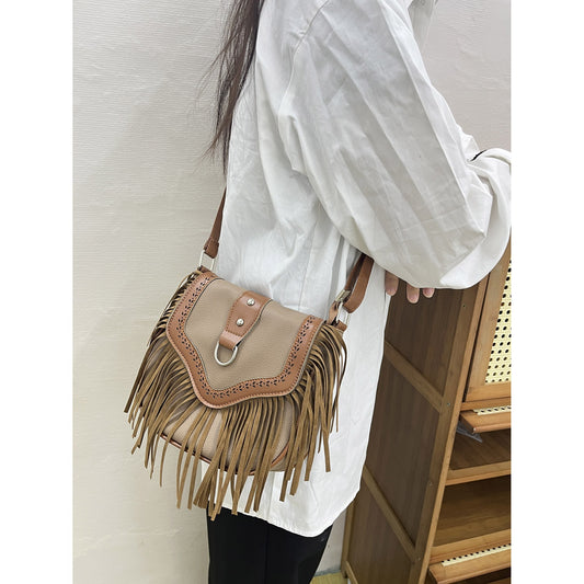 Women's Casual Fringe Saddle Bag