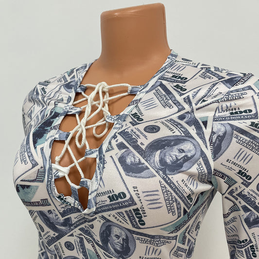 Women's Long Sleeve Printed Base Bodysuit