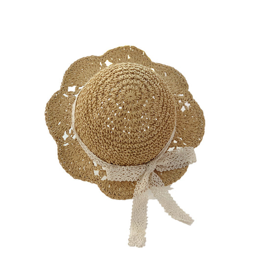 Children's Grass Bow Sunshade Hat