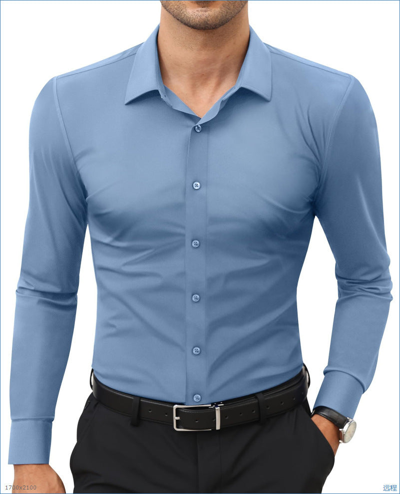 Stretch White Button-Down Mens Plus-Size Shirt Business Best-Selling Amazon Shirt