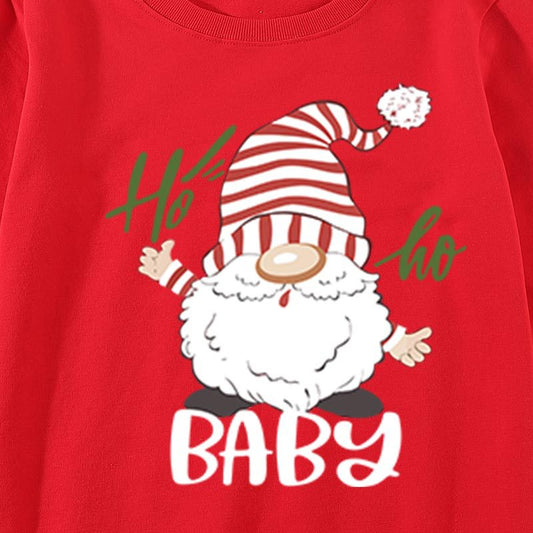 Christmas Dwarf Creative Funny Print Crew Neck Top