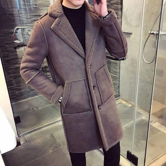 Men's mid-length deerskin windbreaker