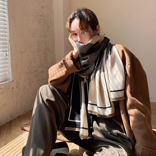 Students wear a shawl outside wool cloak