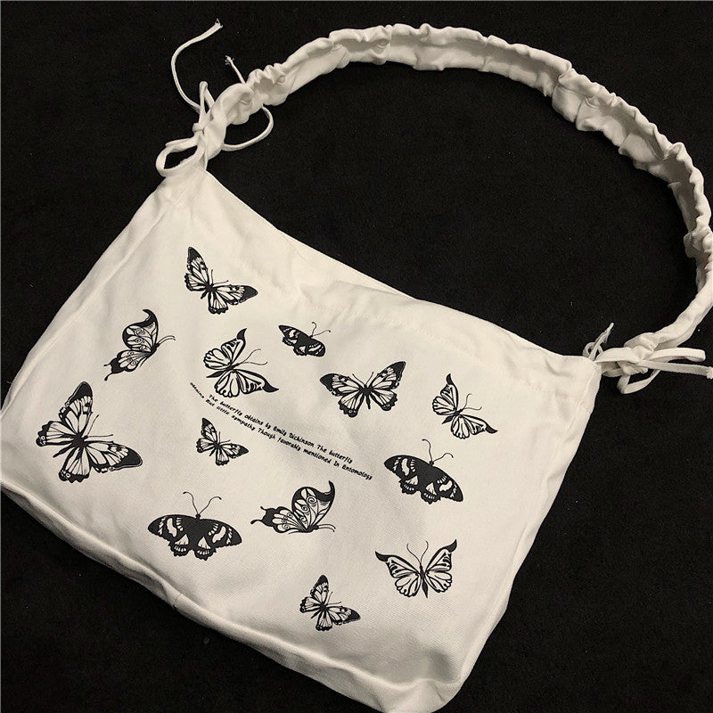 Butterfly canvas bag shoulder messenger