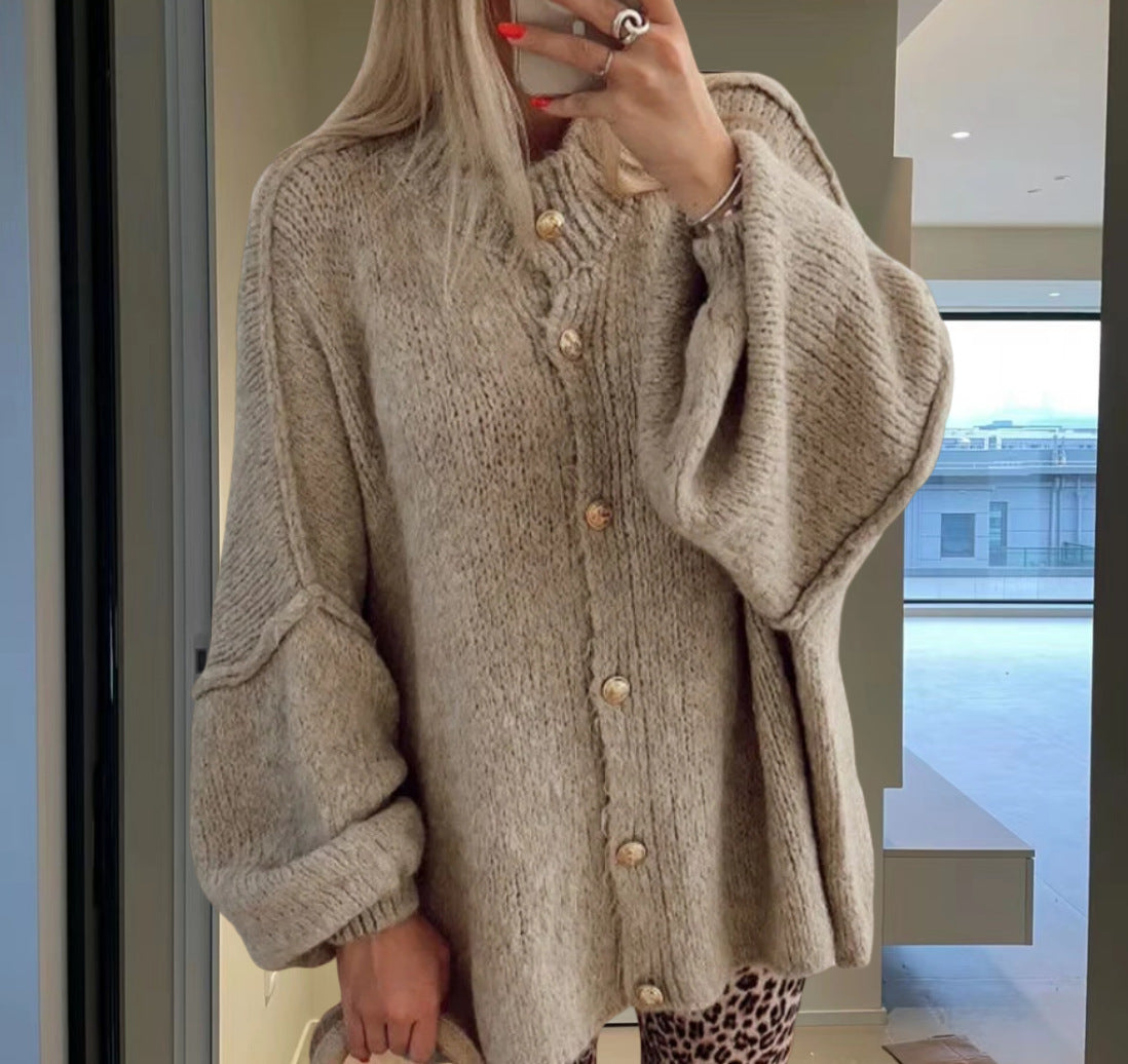 Women's Fashion Solid Color Casual Sweater Cardigan