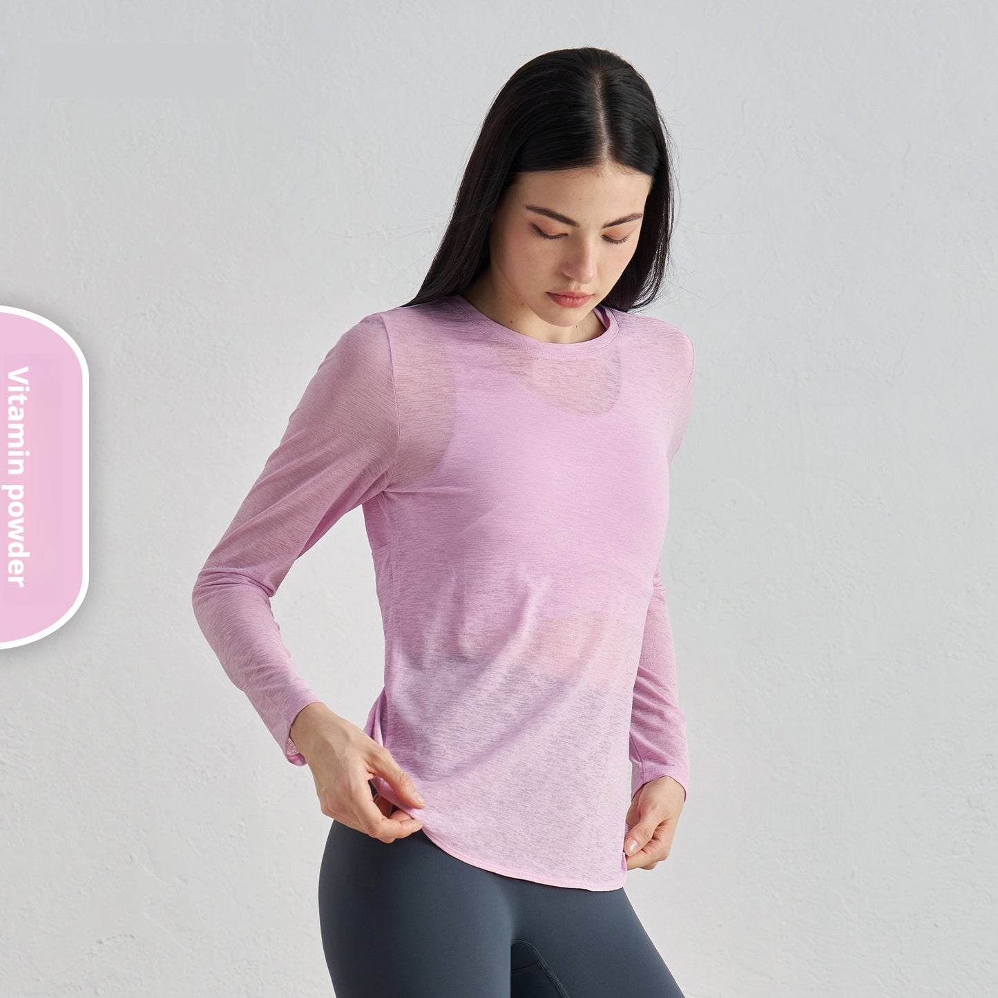 Thin Long Sleeve Loose Breathable Yoga Blouse Hollow-out Beauty Back Cross Hem Yoga Clothes