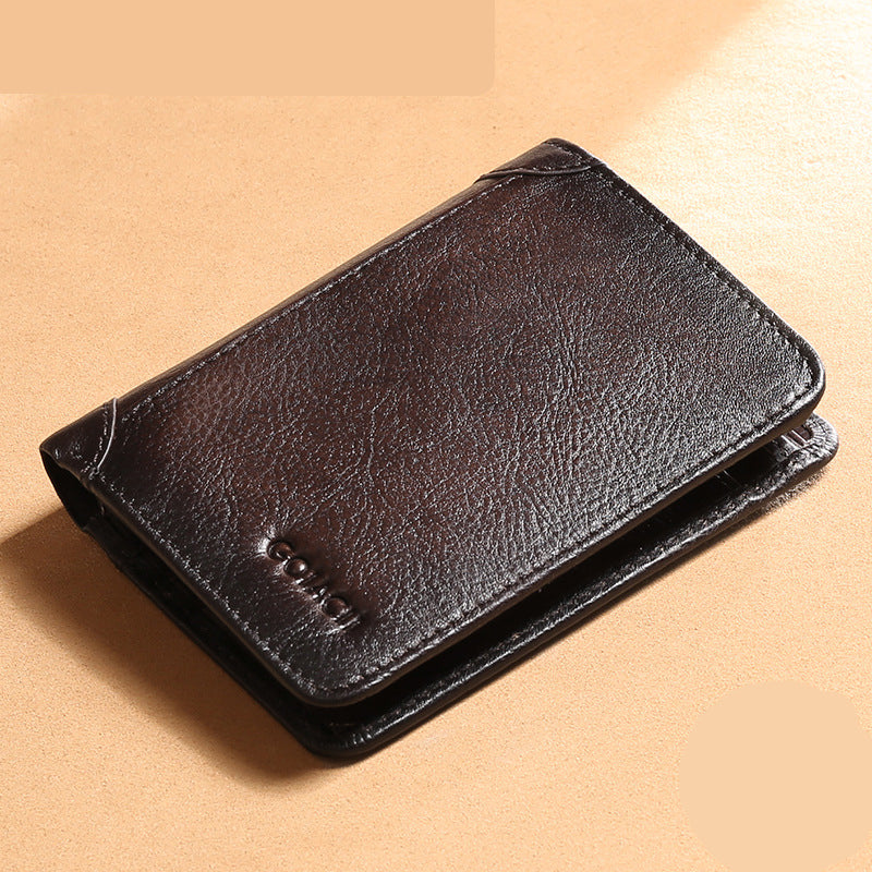 New style men's wallet multifunctional leather short wallet