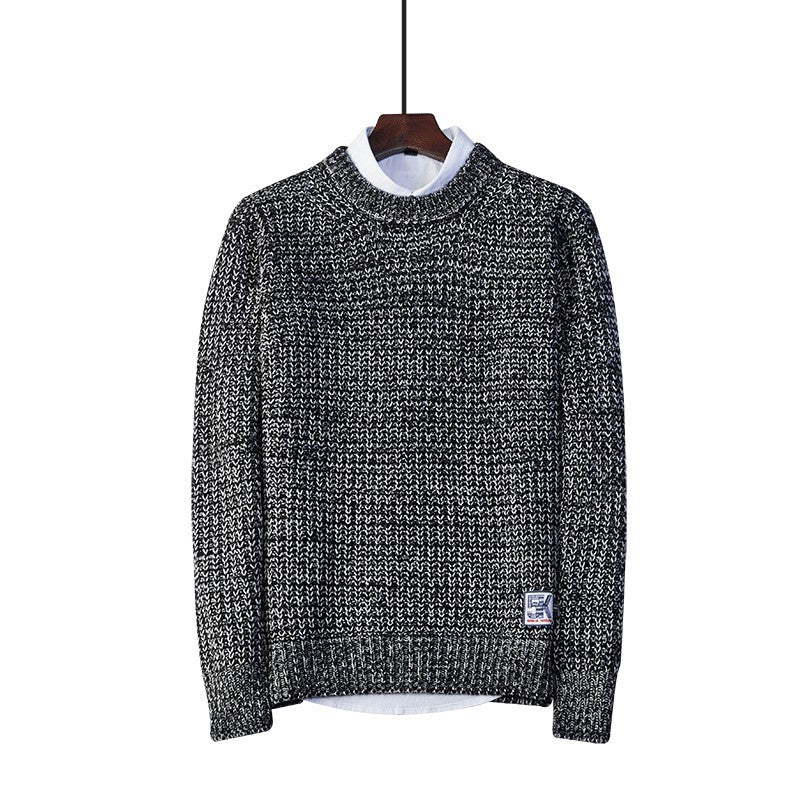 Herre Rundhalset Sweater Pullover Sweater Ungdom Løs