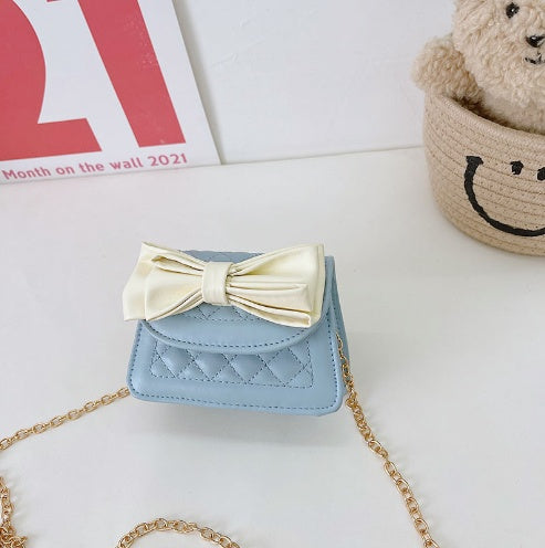 Children Bag PU Embroidery Thread Bow Small Fragrance