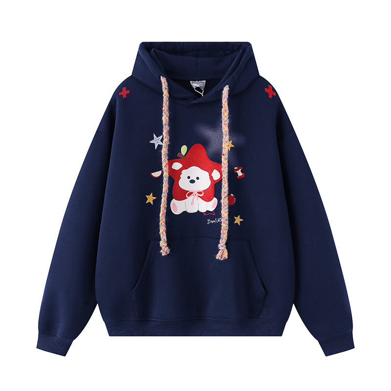 Starry Puppy Print Hoodie For Women Hooded Top