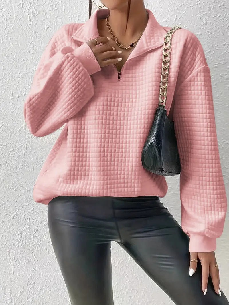 Fashion Solid Color Patchwork Sweater