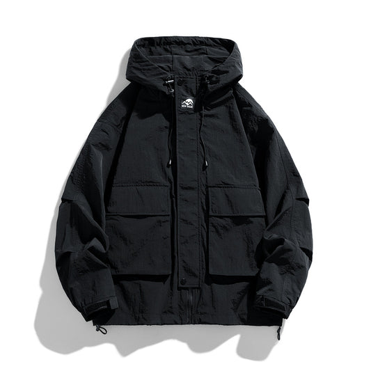 Outdoor Windproof Waterproof Loose All-matching Work Clothes Style Hooded Jacket