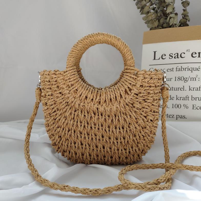 Women's hand carry straw bag