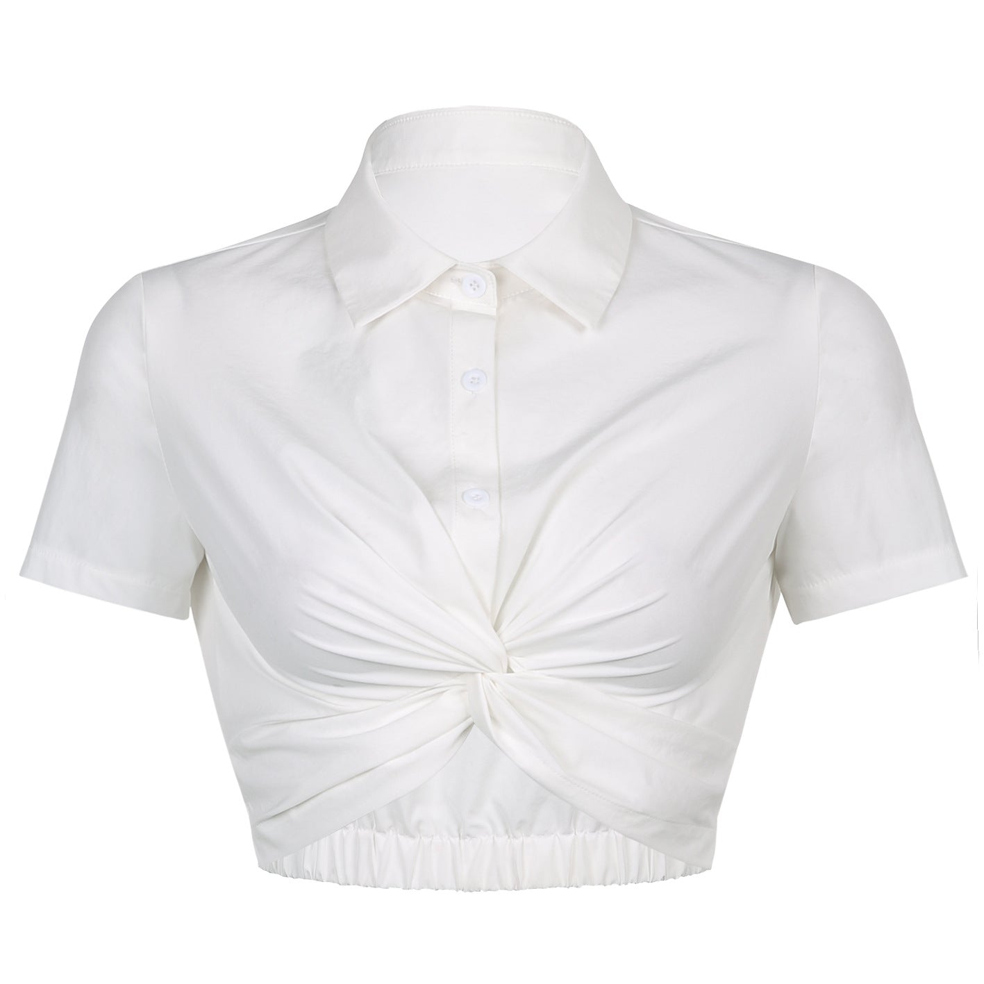 Women's Design Twist Solid Color Short Sleeve T-Shirt