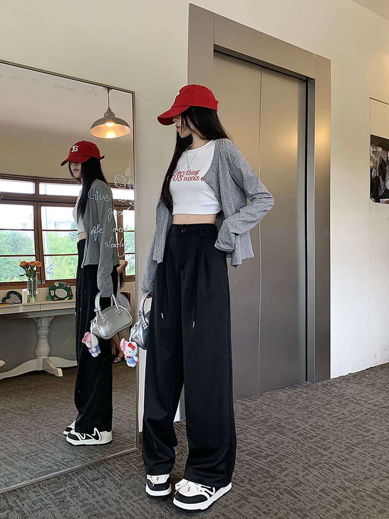 Womens Highwaisted Gray Suit Pants