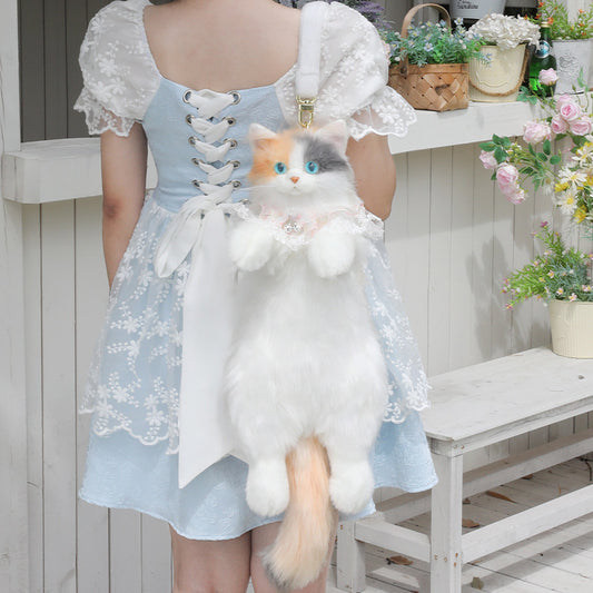 Simulation Calico Cat Backpack Cute Kitten Plush