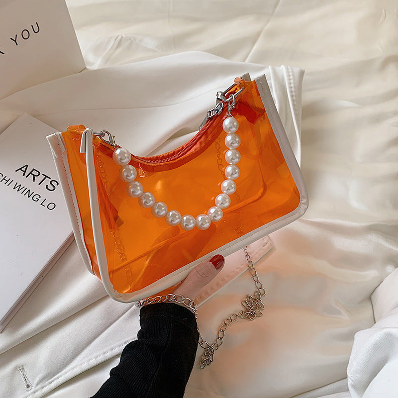 Trendy Transparent Jelly Bag Women's Handbag Chain