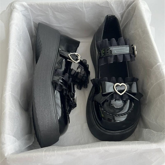 Big Head Shoes Popular Mary Jane Leather Shoes Women's Platform