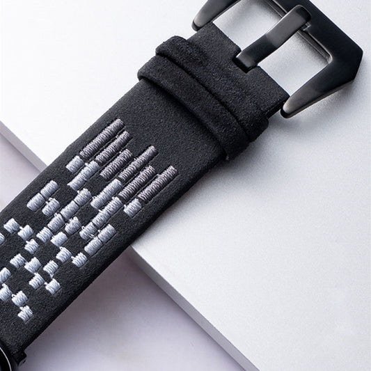 Braided nubuck leather watch strap universal
