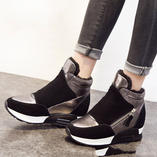 Thick-soled High-rise Casual Sports Shoes Girls' Cotton