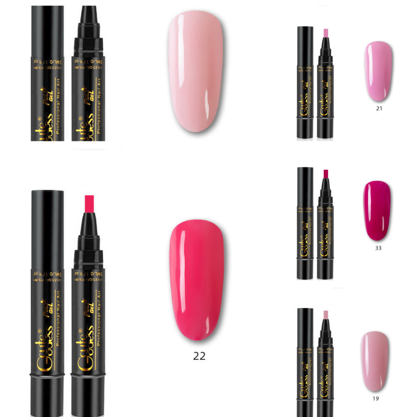 Nail Glue Pen 3 In 1 One-step Glue Phototherapy Plastic Nail Magnet Pen French Water Ripple Cat Eye Strong Magnet Pen DIY Manicure Tool Pen