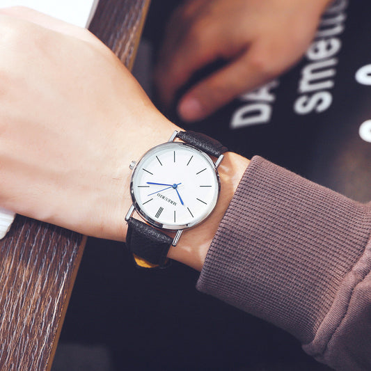 Fashion Large Dial Watch Men's Stitching Belt