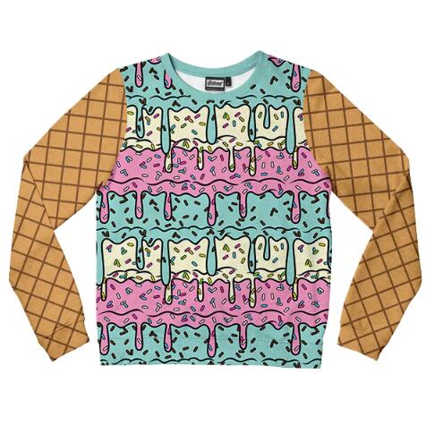 3D Geometric Pattern Printed Casual Oversize Round Neck Sweater
