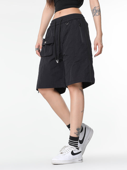 American Retro Multi-pocket Functional Workwear Shorts