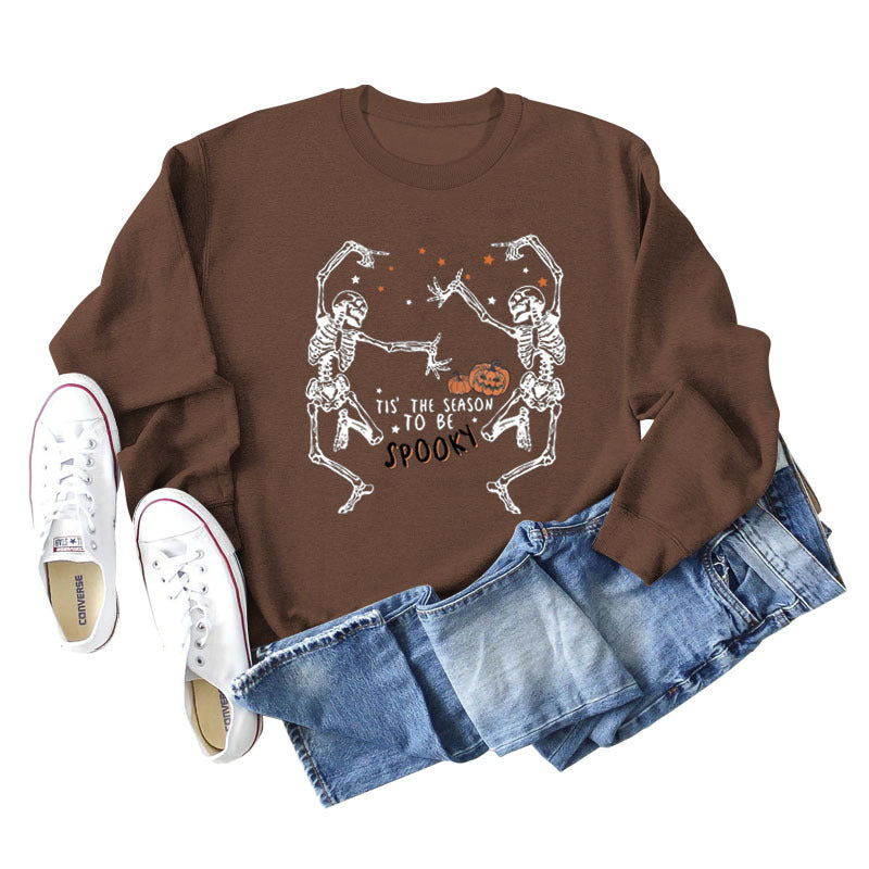 European And American Letter Print Loose Long Sleeve Sweatshirt