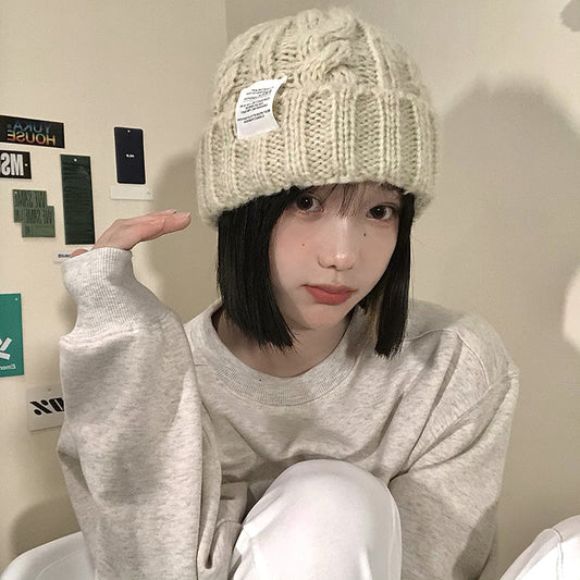 Women's Versatile Solid Color Loose Woolen Hat