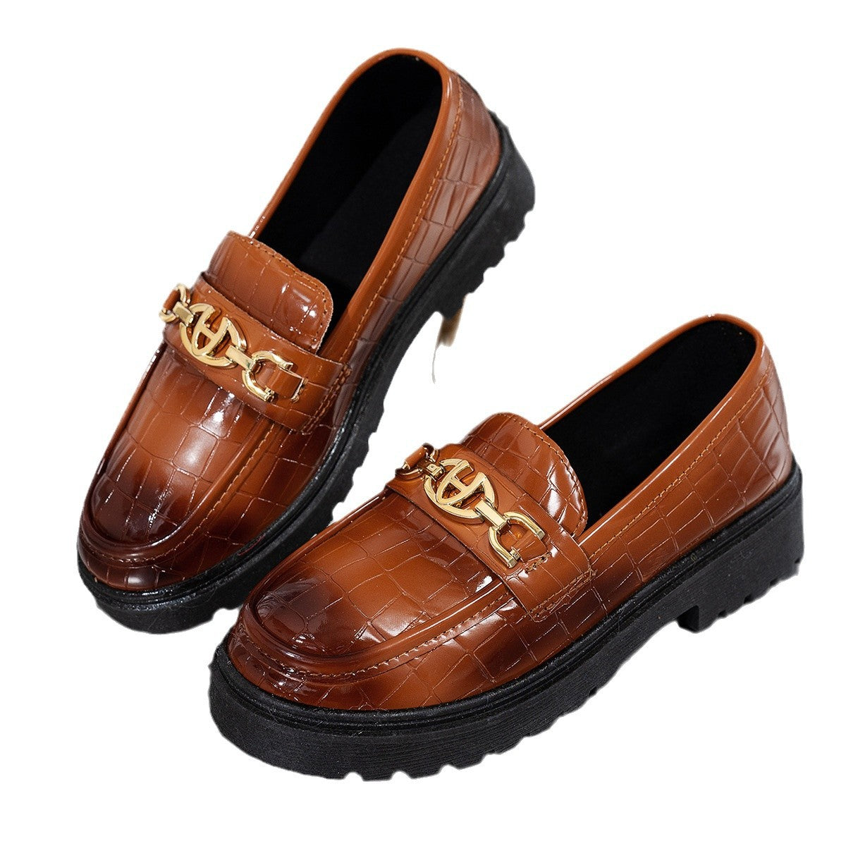 Womens Stylish Casual British-style Chunky-soled Shoes