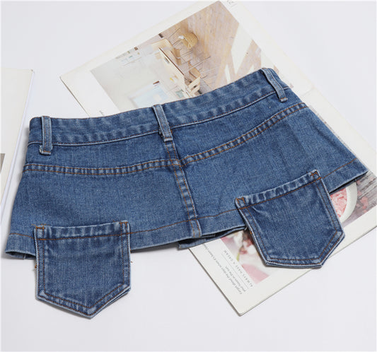 Fashionable All-match Denim Girdle With Women's Decoration