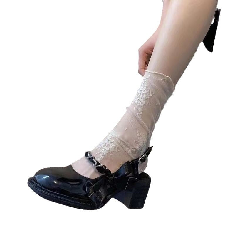 Lace Socks For Women Ultra-thin Mesh Mary Jane Style