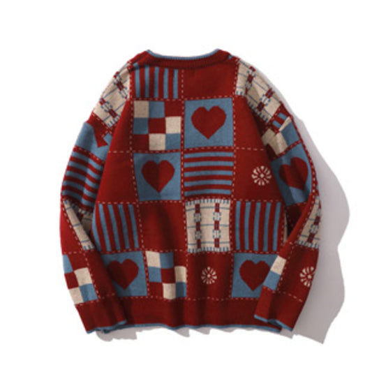 Nichepar Amerikansk Retro Løs Langærmet Sweater