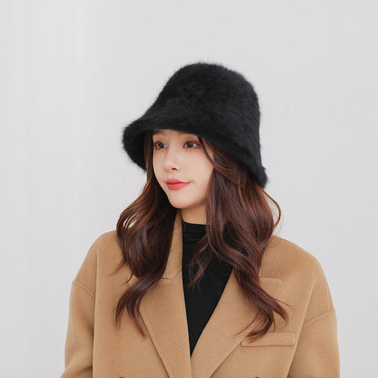 Rabbit Hair Bucket Fashionable Warm Hat