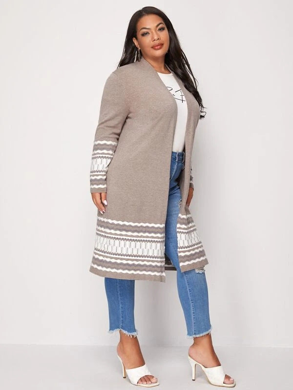 Women's Plus Size Knitted Cardigan Coat