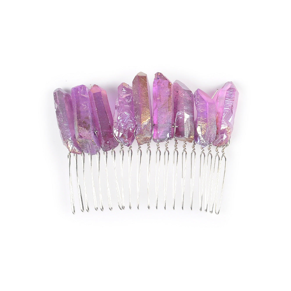 Handmade iron wire wound natural stone hairpin