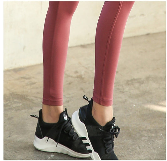 Peach hip fitness pants women's sports running quick-drying tight-fitting stretch high waist yoga nine pants