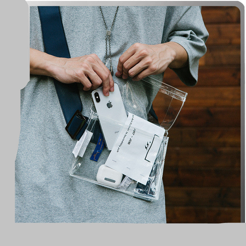 Transparent bag printed shoulder strap