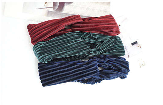 Solid color cross elastic headband