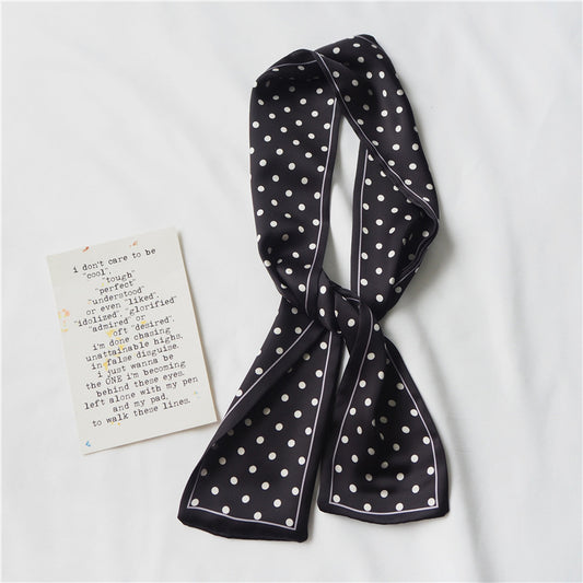 Simple temperament double satin silk scarf