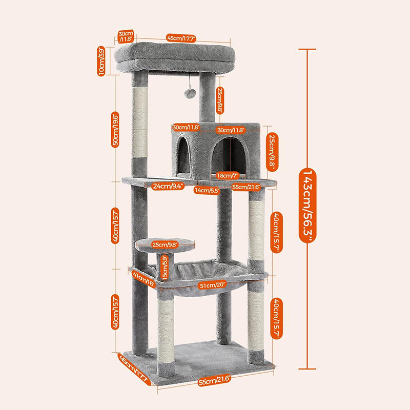 Cat Climbing Frame Cat Nest Integrated Non-covering Plus-sized Cat Hammock Four Seasons Universal Stable And Durable