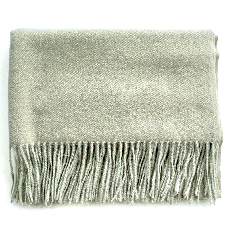 Simple Solid Color Tassel Shawl Autumn And Winter Warm Artificial Cashmere Scarf
