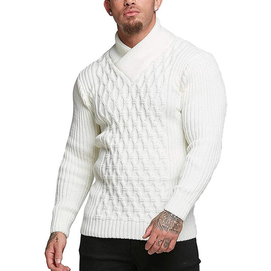 Sweater Men's Solid Color Long-sleeved Sweater Code