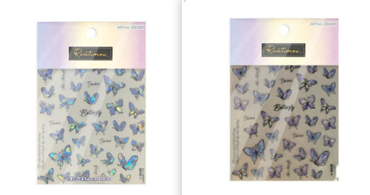Colorful Butterfly Graceful Relief Laser 5d Three-dimensional Adhesive Waterproof Nail Sticker