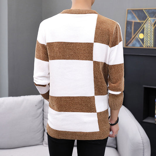 Sweater Mænd Rund Hals Sweater Koreansk Stil Slank Trend Til At Holde Varmen