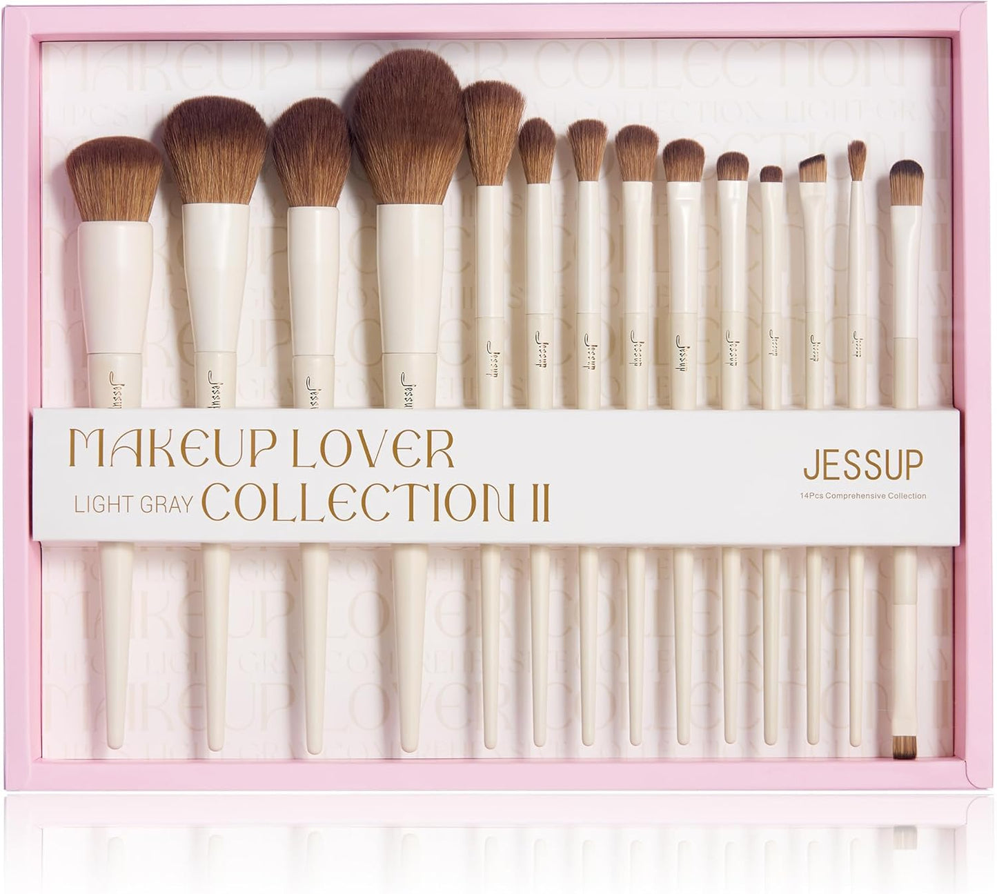 Jessup Brochas De Maquillaje,14 Piezas Set De Brochas De Maquillaje Veganas,Base En Polvo Sombra De Ojos Mezcla Corrector Juego De Brochas Para Pliegues Pinceles Para Delineador De Cejas,T329