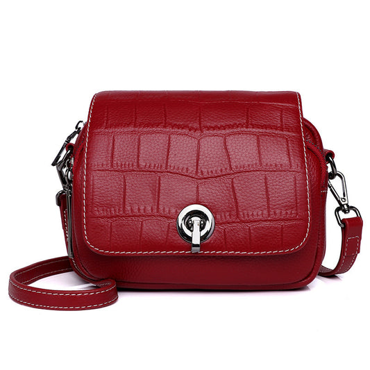 Korean Cosmetic Messenger Solid Color Dress With Bag