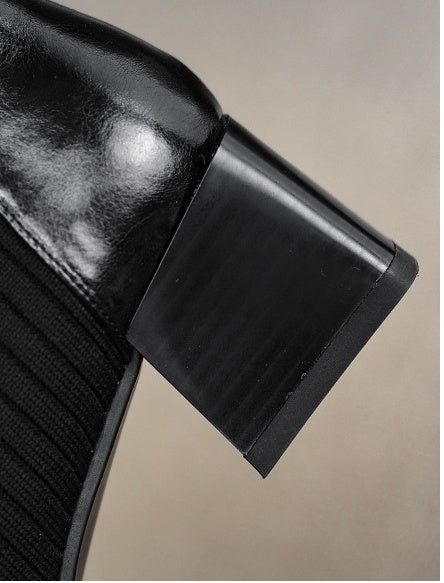 Square Toe Thick Heel Short Single Thin Skinny Boots Women